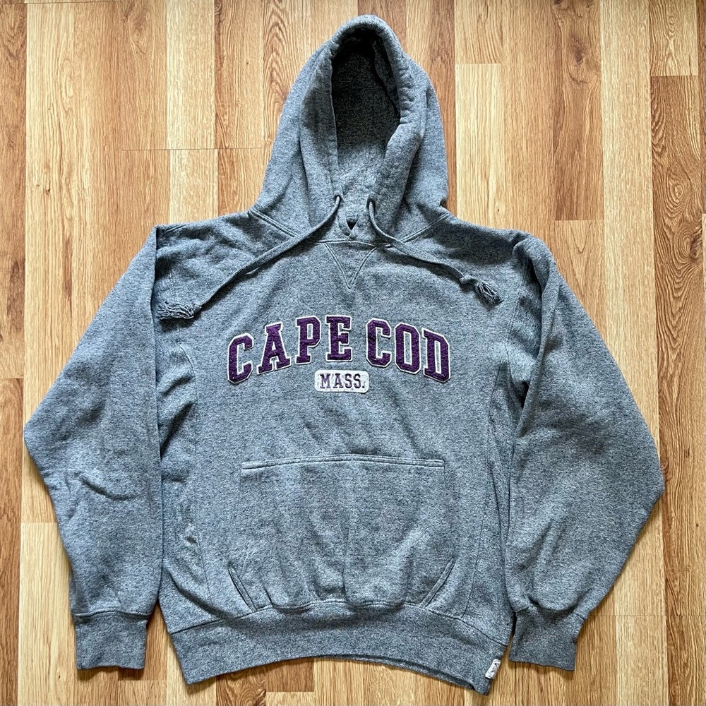 Cape Cod Hoodie Unisex Small Gray Hooded Pullover Cuffy's Sweatshirt